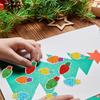 500 Pcs Christmas Stickers Roll Gllitter Tree/Maple Leaf/Santa Hat Seal Stickers Waterproof Self-Adhesive Decals