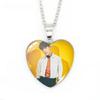 Collana con Ciondolo a Cuore BTS, Collana con Cabochon in Vetro Foto di Gruppo Uniforme Scolastica Bangtan Boys, Gioiello Regalo per Fan Kpop ARMY