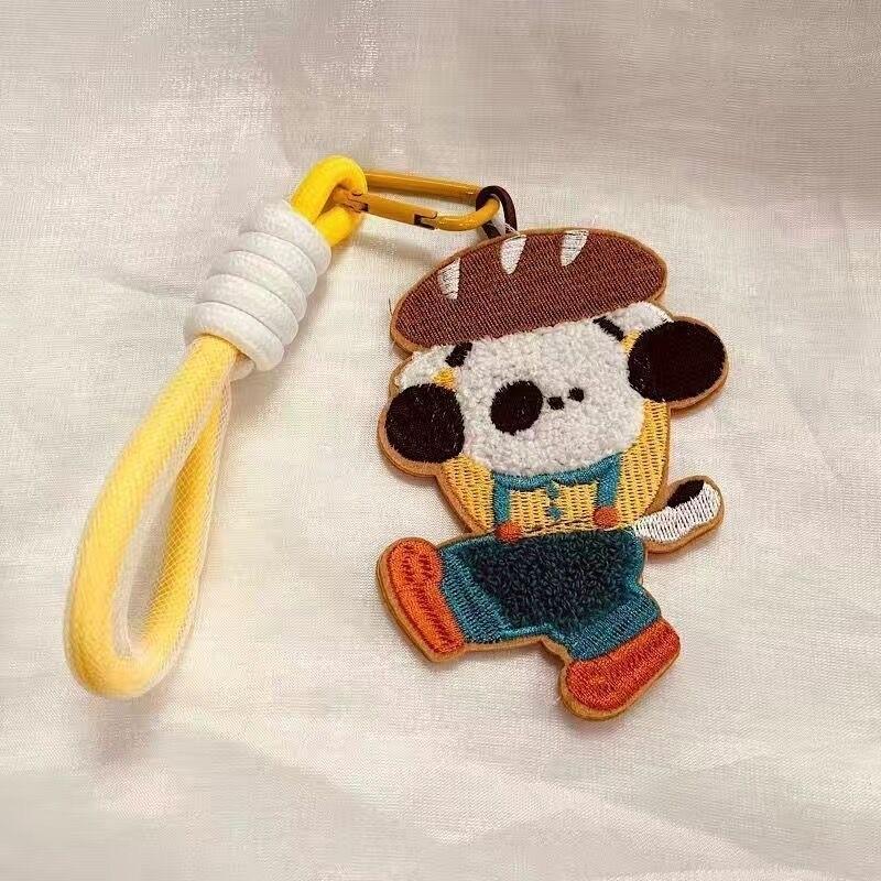 Dog Cartoon Embroidery Animal Toy Doll Keychain Bag Pendant Gift Accessories