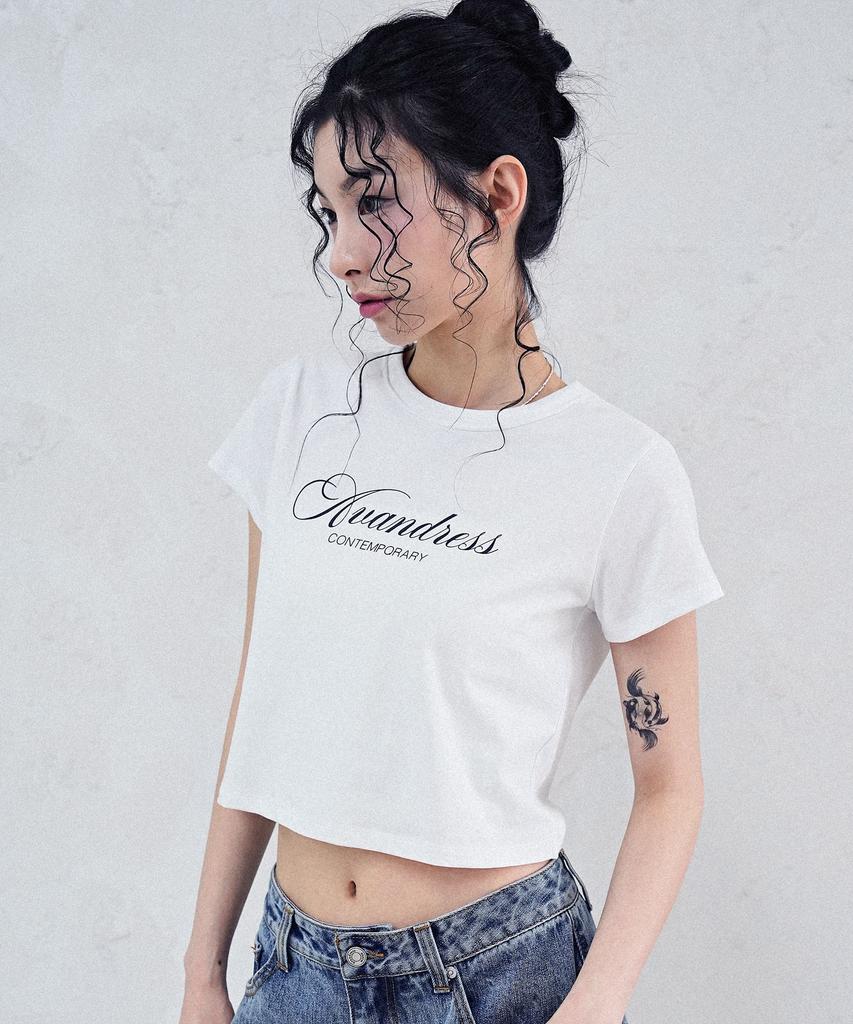AVANDRESS Crew Crop Tee - 2Col