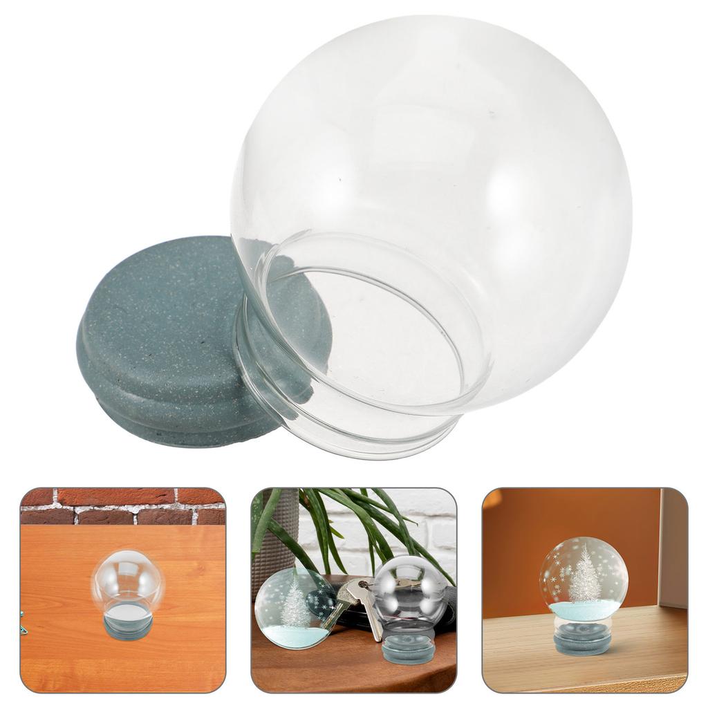 Snow Globe Making Kit 3.93 Inch Clear Glass Globes DIY Water Globe Craft Supplies for Home Decor Holiday Indoor Decoration Kids