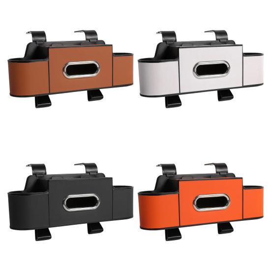 Car Backseat Organizer with Tissue Box Automotive Seat Headrest Multifunctional Universal Cup Holder Hanging Storage Box