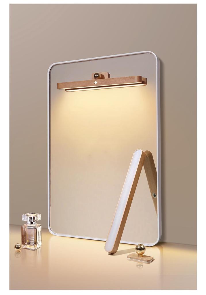 Magnetic Touch LED Mirror Light: No-Drill, Movable Night Light for Bedroom & Bathroom