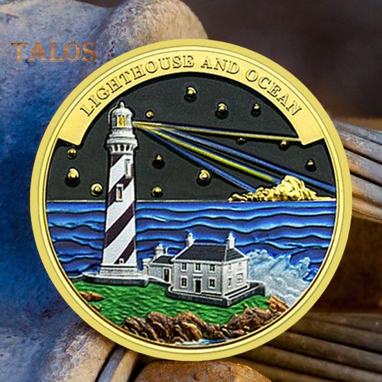 Lighthouse Ocean Coin Metal Collectible Coin Inspiring Long Voyage Travel Souvenir Coin for Self Collection Commemoration