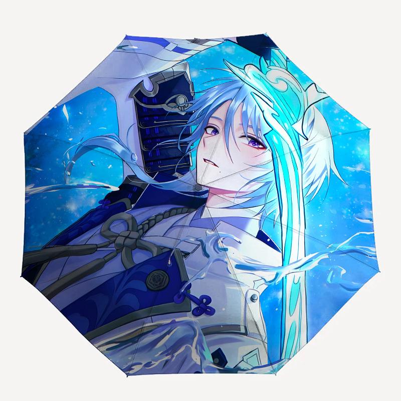 Blue, Armored Automatic Opening and Closing, 8 Rib Structure Portable Umbrella, Suitable for Men and Women In All Seasons  Perfect Gift for