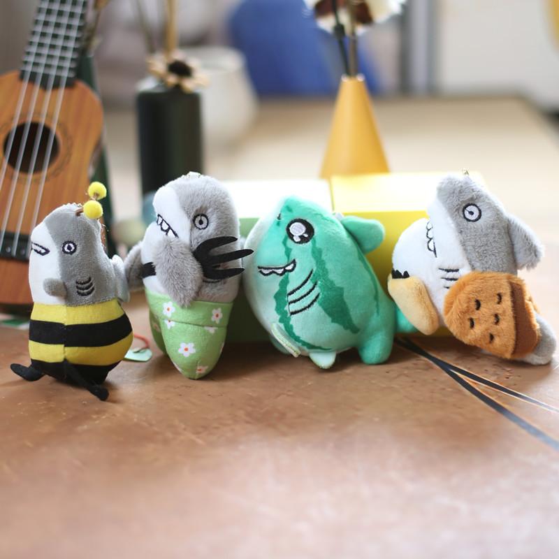 Adorable Cute Plush Shark Keychain Toy Soft Pp Cotton Stuffed Animal