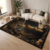 Music Guitar Theme Soft Crystal Velvet Rug Custom Name & Text Print Non Slip Floor Rug for Bedroom Living Room