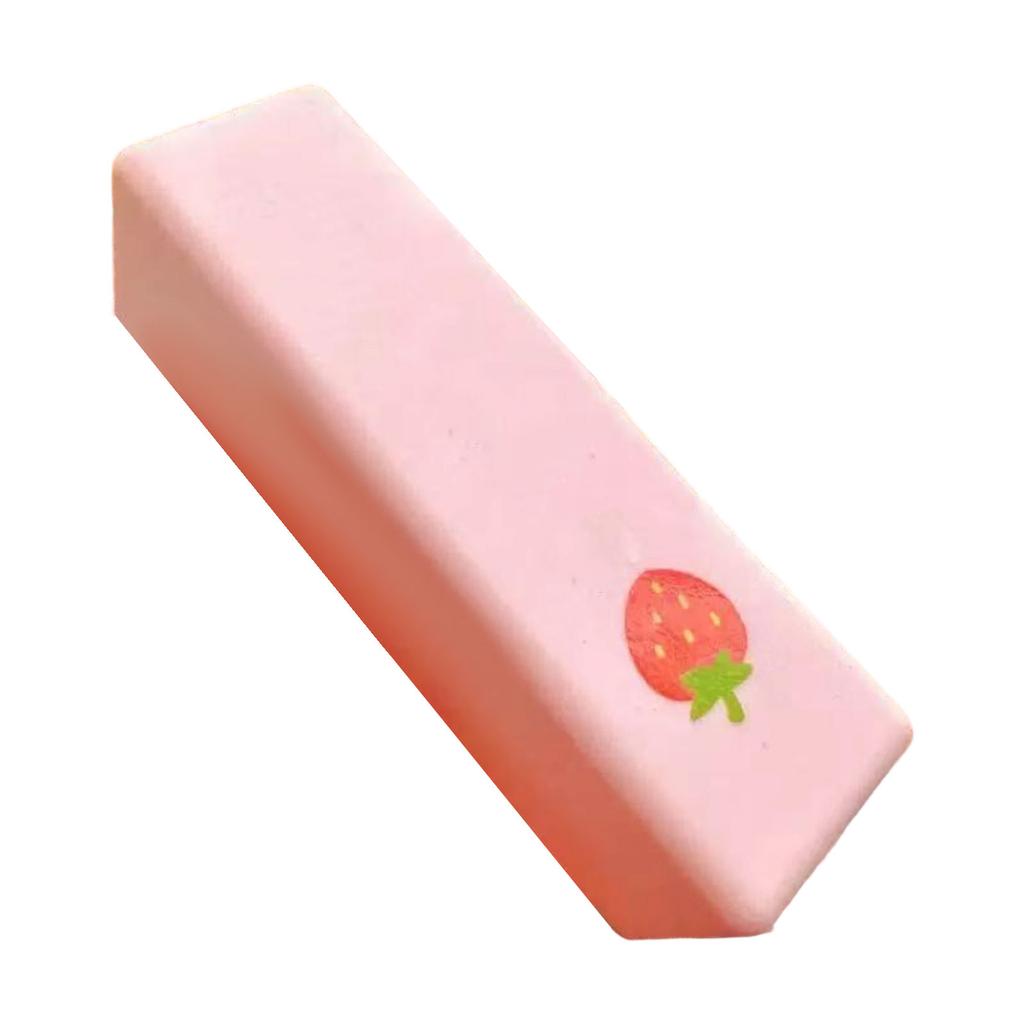 Rectangular Soft Eraser with Strawberry Print for School Office Supplies Suitable for Drawing and Writing Tasks