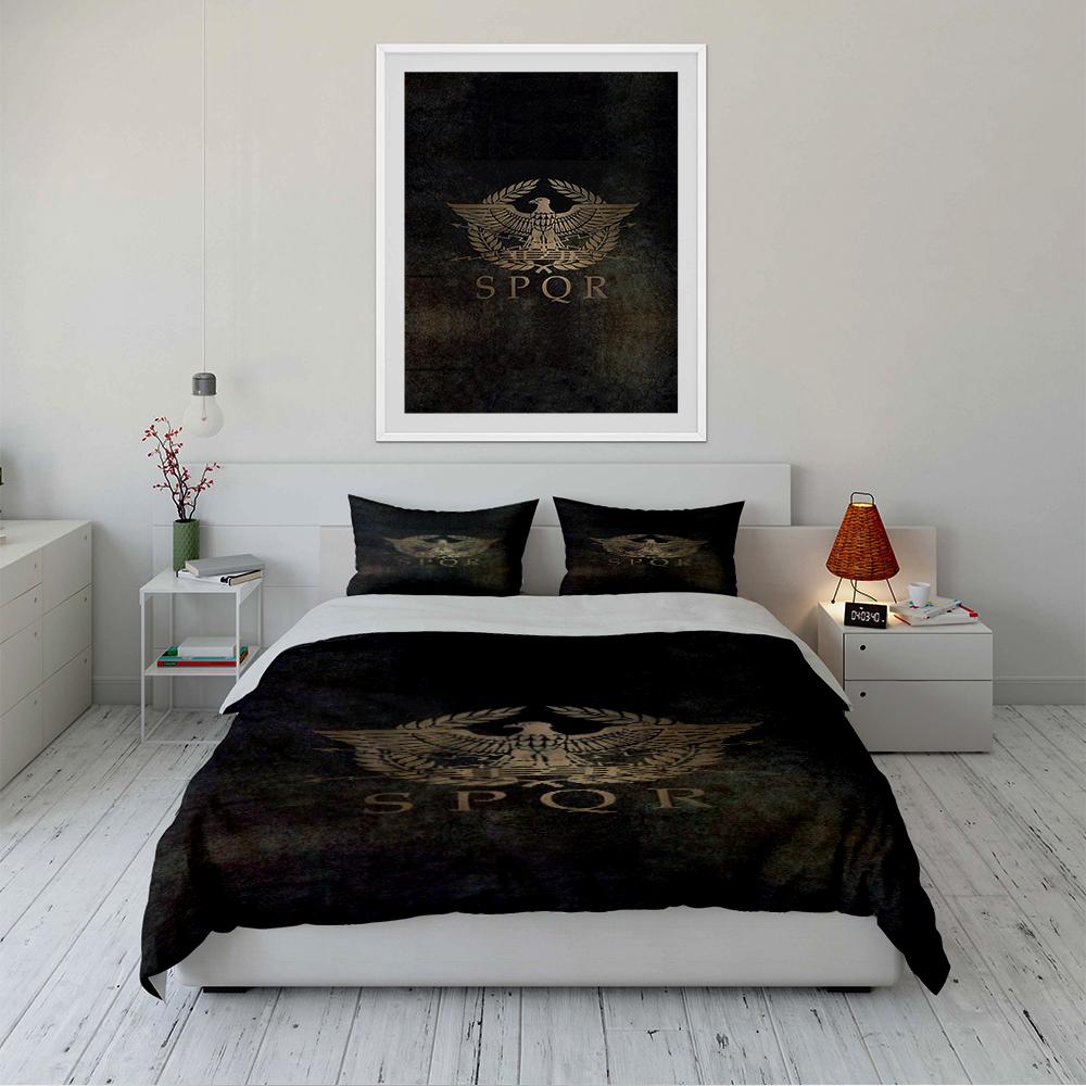 Roman Eagle SPQR Bedding Set Bedding set (1 duvet cover, 2 pillowcases, duvet not included)