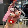 Cute Pop-Eyed Giraffe Keychain - Cartoon Animal Epoxy Bag Pendant