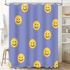 Yellow Smiley Face Shower Curtain Fabric Bathroom Decoration Waterproof Washable Home Decor Customizable Size Available Sale! (C
