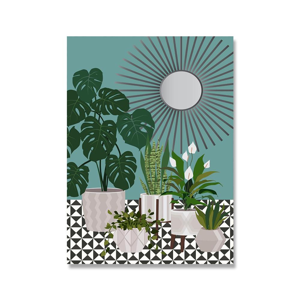 Boho Poster Botanical Bathroom Canvas Painting Tropical Indoor Plants Jungle Art Print Nordic Wall Picture For Living Room Decor No Frame