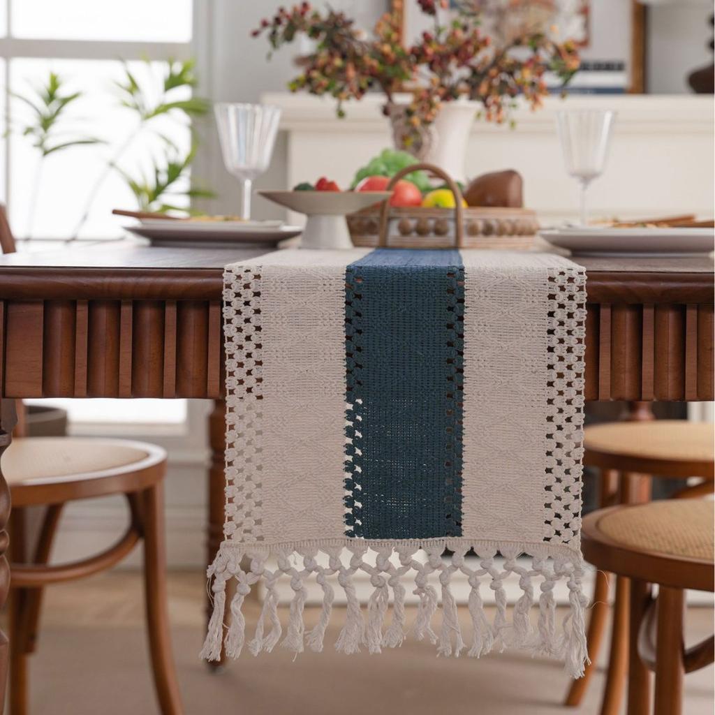 Table Wedding Decorations Style Bohemian Table Runner, Red Table Runner Farmhouse Woven Home Decor - 1 Pc