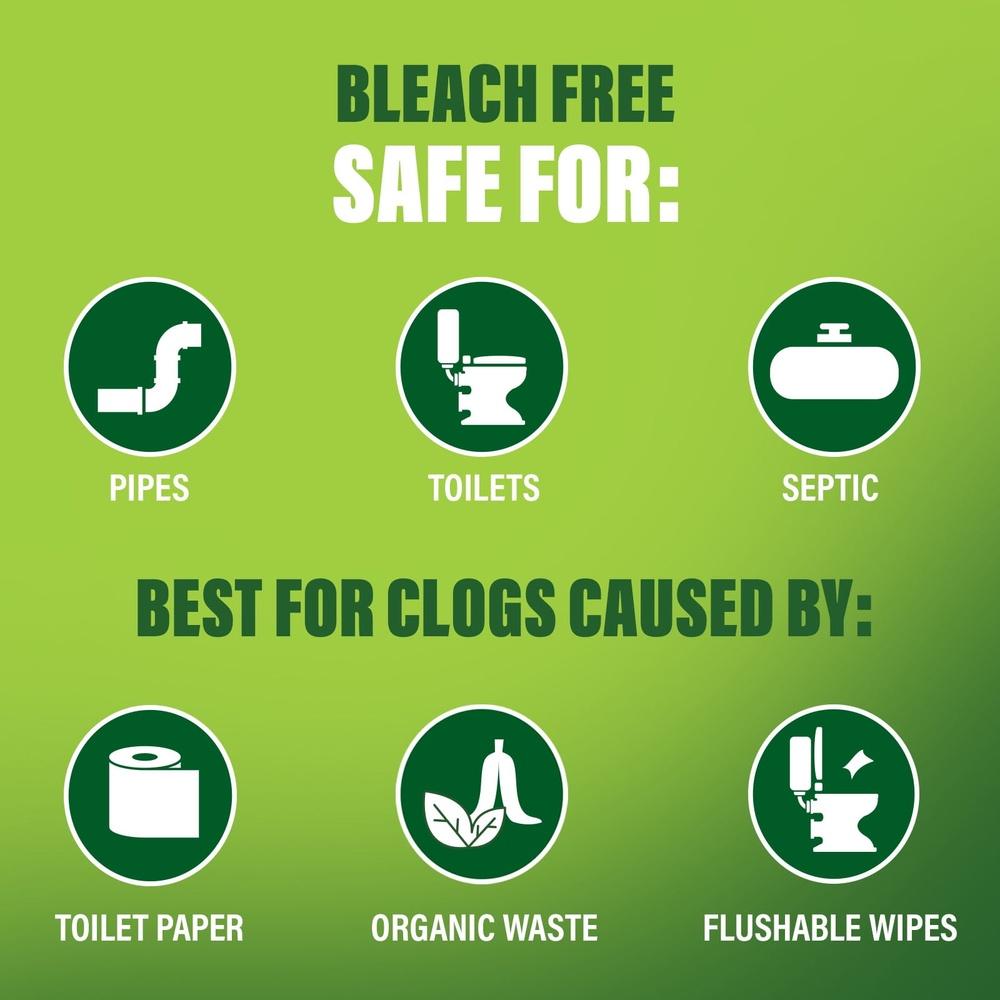 Liquid Toilet Clog Remover Fast Acting Bleach Free 12oz Non Corrosive Safe Pipes Septic Easy to Use Odorless Solution
