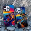 Luxury Sunset Island Scenery Phone Case for iphone 13 Mini 12 11 Pro Max 15 14 Pro Max Plus Landscape Matte Laser Covers Fundas