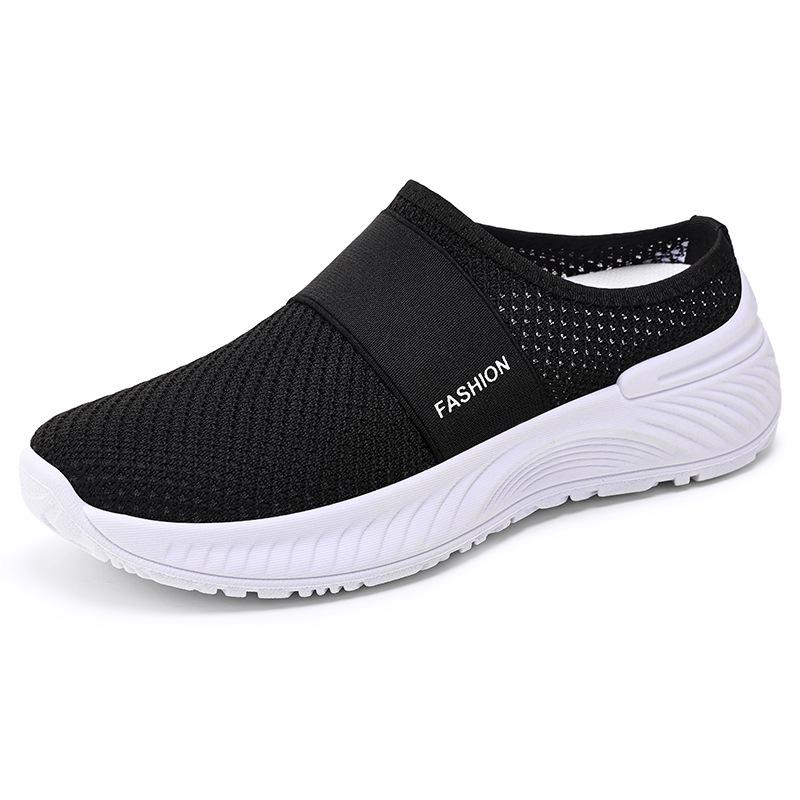 Damen Plus Size Fly-Knit Mesh Slip-On Freizeitschuhe