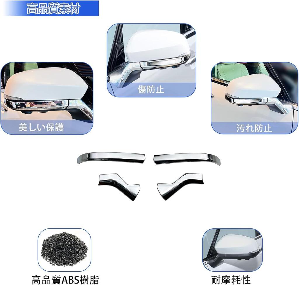 MEKOMEKO Toyota Alphard 40 Series Exclusive Side Mirror Door Mirror Under Line Garnish Dress Up Exterior Parts ABS Resin 4PCS Alphard 40 Series June