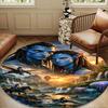 Fantasy Alien World Round Rug for Livingroom,Bedroom, Palyroom, Chair Rug, Area Rug, Circle Carpet, Large Size Decor Fan Christmas Gift