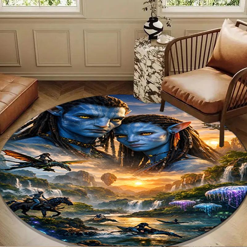 Fantasy Alien World Round Rug for Livingroom,Bedroom, Palyroom, Chair Rug, Area Rug, Circle Carpet, Large Size Decor Fan Christmas Gift