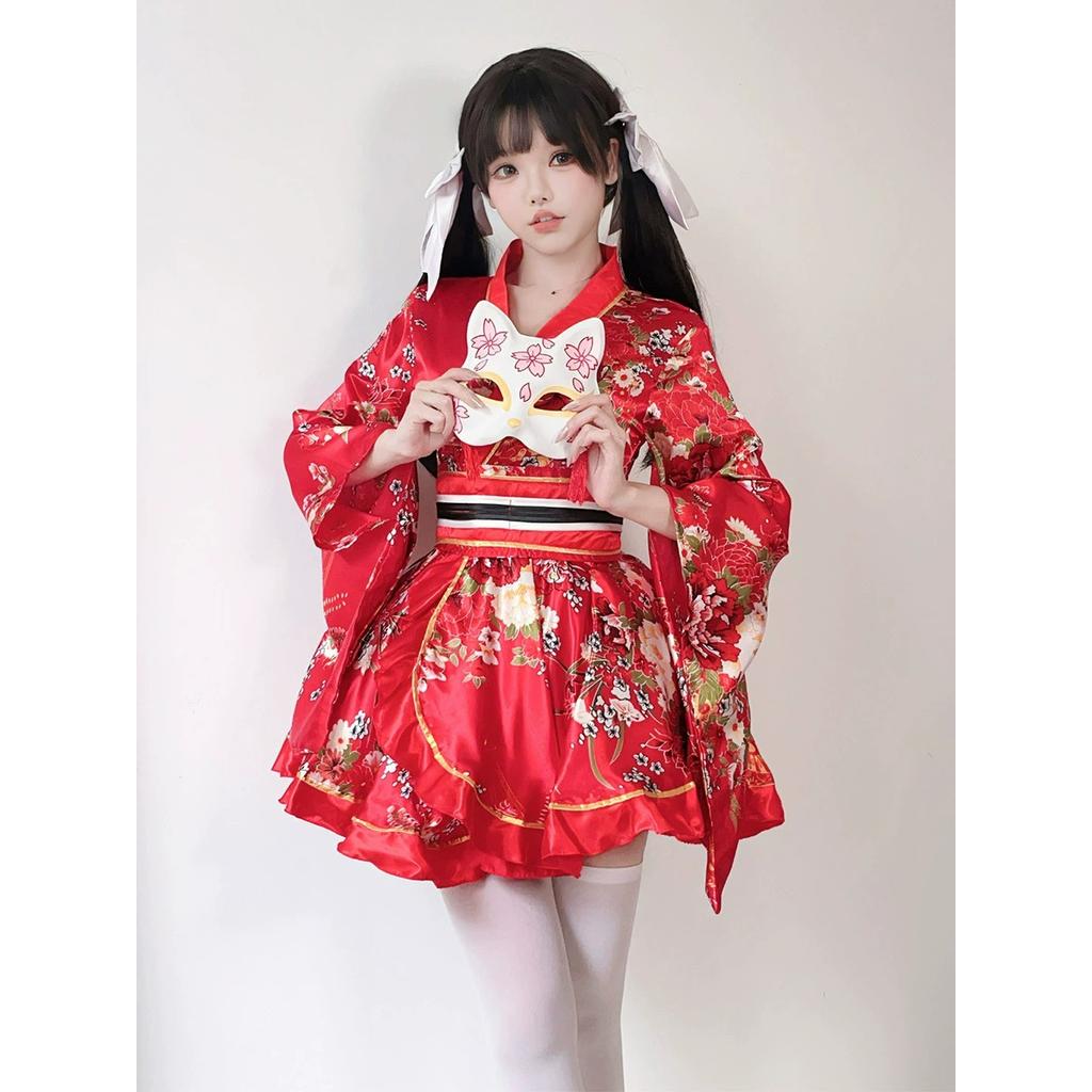Tradiční Kimono Cosplay Kostým Letní Styl Potisk Vylepšená Yukata Kimono Dámský Oblek