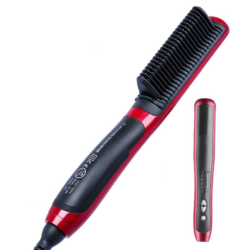 Straightening Heating Combs Men Beard Hair Straightener Ceramic Curler Electric Hair Brush Straightener