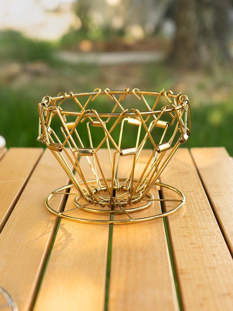CLS Portable Folding Stainless Steel Coffee Drip Rack - Retro Hand-Brewed Outdoor Filter