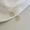 Elegant Green Chinese-Style Earring Clips - Summer Collection: Light Luxury, Exquisite Design