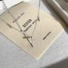 Fashion Simple Cross Necklace Shiny Zircon Jesus Cross Pendant Religious Faith Accessories Wholesale