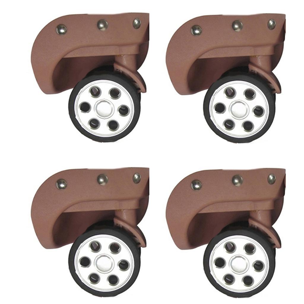 4 Stück Gummi-Trolley-Rollen Ersatz für Gepäckbox 60x12mm/55x12mm Schwerlast-Kofferrolle 360 Grad Schwenkbares Set