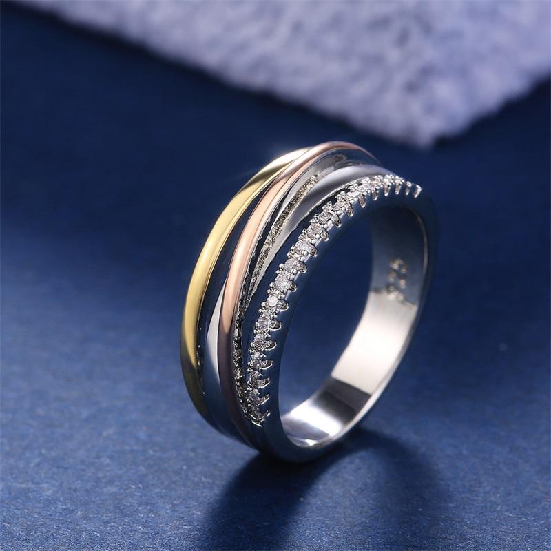 Trendy Jewelry for Women Fancy Cross Twine Design Finger Accessories High Quality Wedding Engagement Party Rings