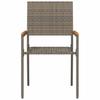 Garden Stackable Chairs 4 Pcs Grey and Brown 54 X 56 X 90 Cm