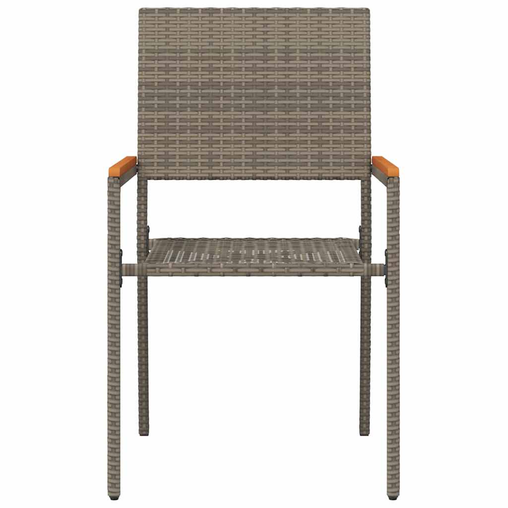 Garden Stackable Chairs 4 Pcs Grey and Brown 54 X 56 X 90 Cm