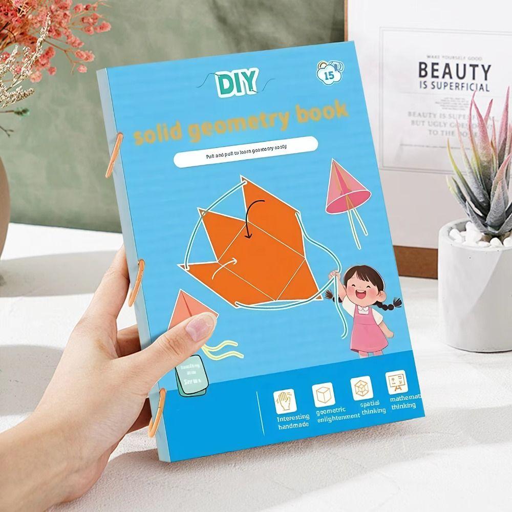 Educational Toys 3D Geometry Learning Book DIY Paste Material Kit  Toddlers