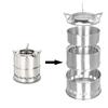 Compact Windproof Stainless Steel Camping Stove - Smokeless, Folding Travel Heater