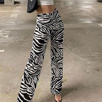 Casual Und Mode Wasser Welligkeit Gedruckt Hohe Taille Ausgestelltes Hosen Frauen Sexy Dünne Damen Hosen Sommer Streetwear Pantalon 26168