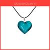 Collana con Ciondolo a Forma di Cuore in Lega con Catena in Pelle per Regalo Romantico