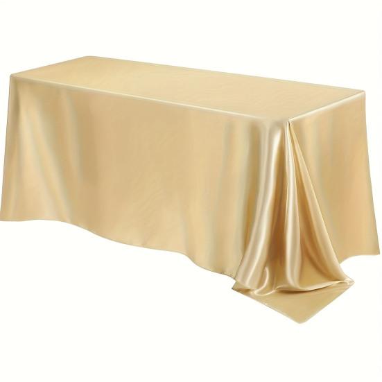 Tablecloth Nordic Style Smooth Satin Fabric Dustproof Protective Cover Wedding Party Dining Table Cloth