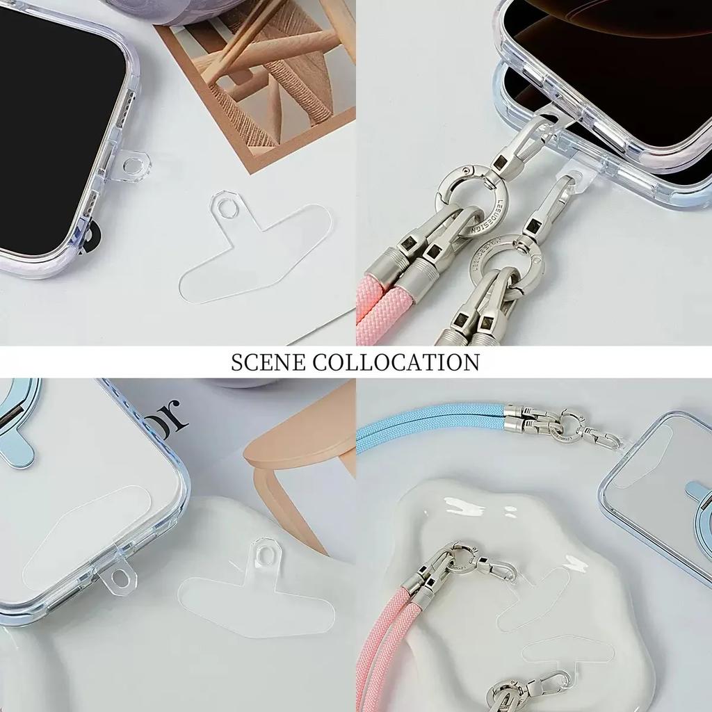 Transparent Soft TPU Phone Lanyard Gasket Detachable Anti-lost Phone Hanging Cord Strap Patch Tether Pad for IPhone Samsung