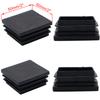 4Pcs Black Blanking End Caps Square Tube Inserts Pipe Box Cover Bungs Plugs Home Furniture Feet DIY Accessories 25/40/50mm