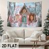 Gingerbread House Tapestry Snow View Candy Tree House Warm Light Window Children's Room Theme Room Decoration