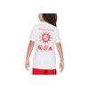 Nike Logo Print Round Neck Short Sleeve T-Shirt Kids Tops White FD3988-100