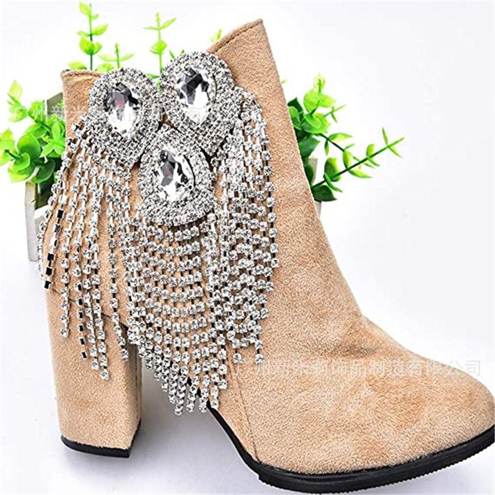 Epaulets Tassel Chain Epaulette Crystal Jacket Vintage Brooch  Stage Performance