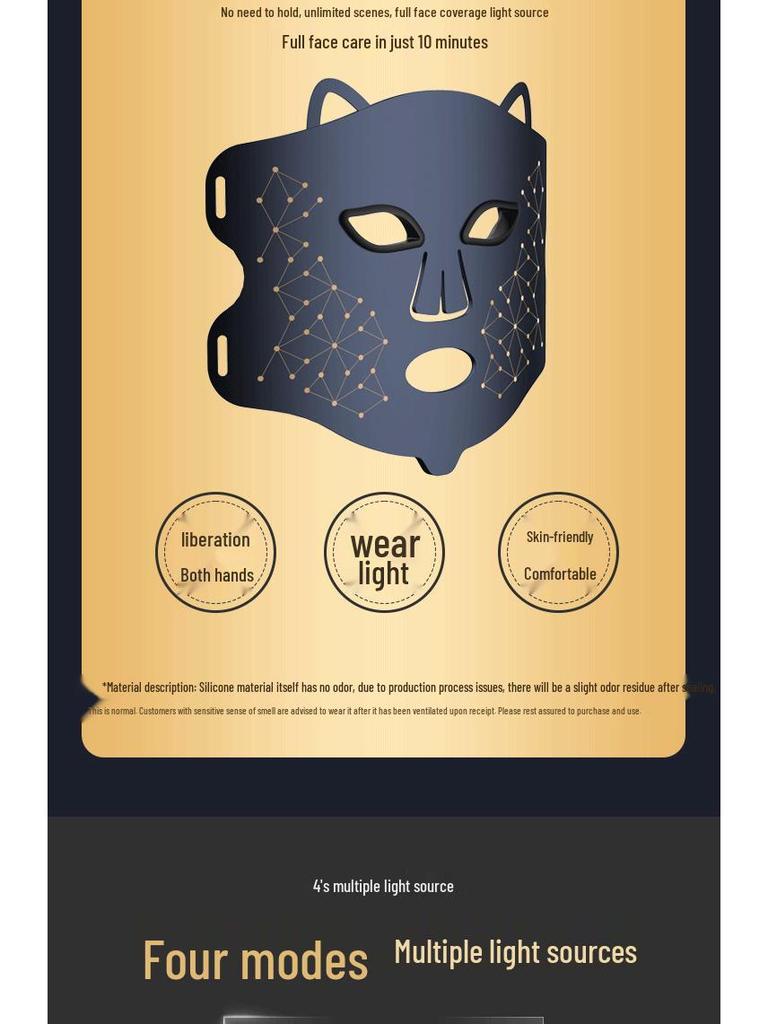 Infrared Photon LED Silicone Mask for Skin Rejuvenation with Red and Blue Light