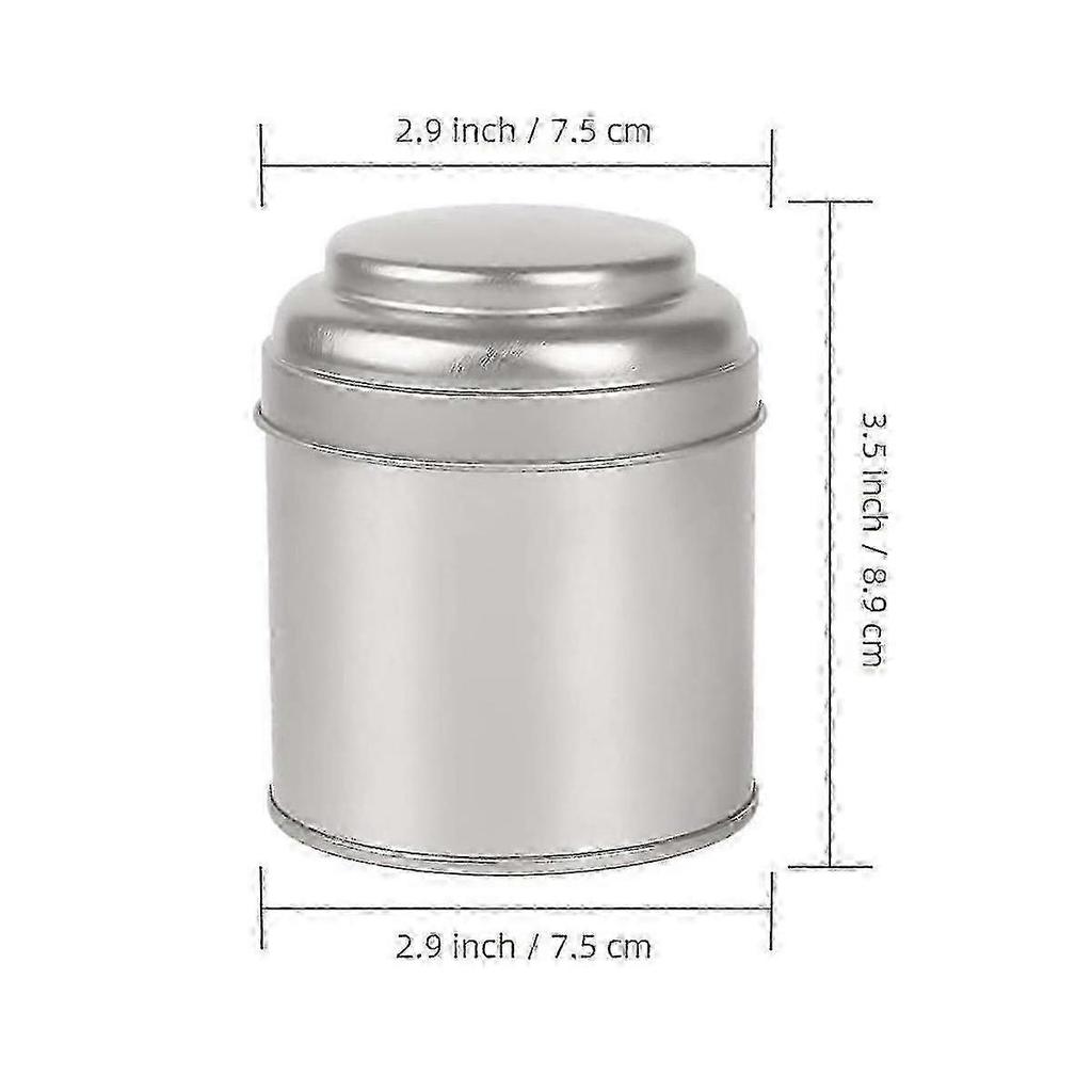 6 Stück Teedose mit versiegeltem Doppeldeckel, Mini-Blechdose und kleine runde Küchenbox weniger
