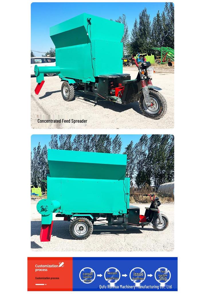 Electric 3 Cubic Feeding Vehicle with Double Discharge Screw for Cattle & Sheep