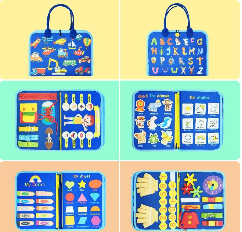 Popular Baby Early Education Felt Backpack Busy Board Toy