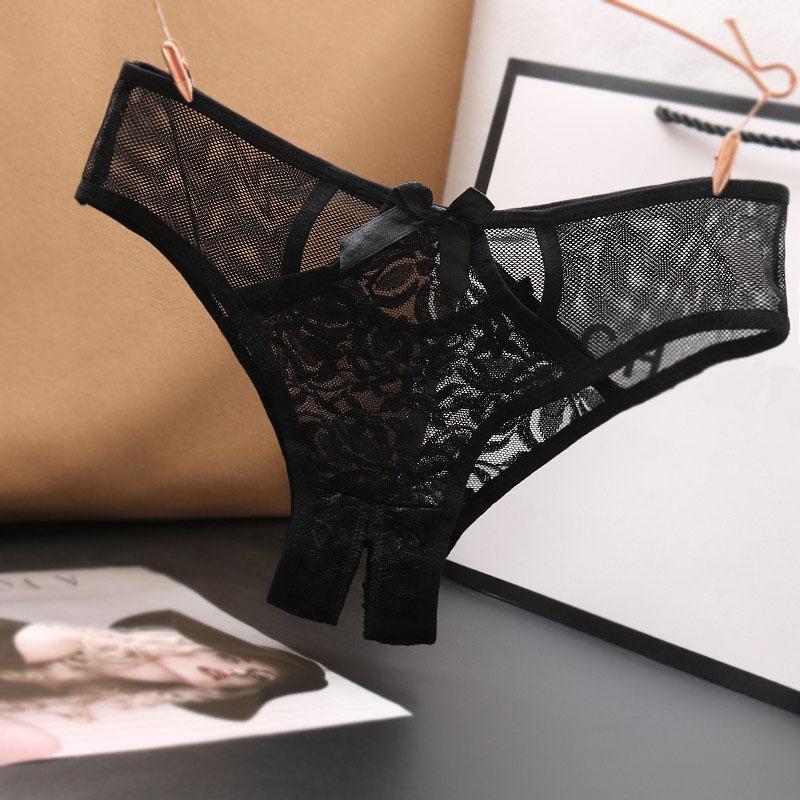 Embroidered Splicing Color Sexy Lace Butterfly Bow Ladies Panties Crotch Thong Intimate Underwear Panties