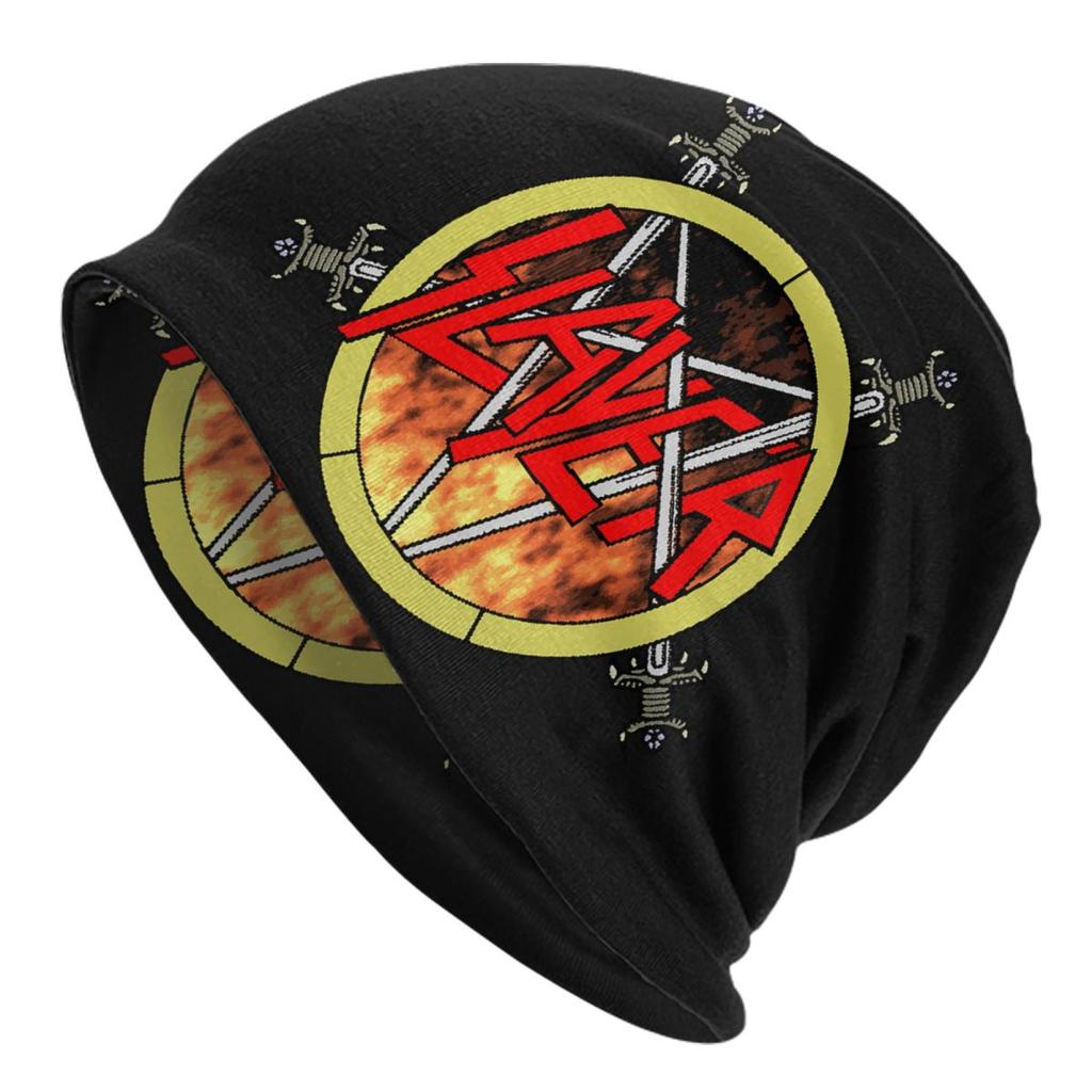 Custom Heavy Metal Rock Slayers Logo Bonnet Hat Knit Hats Unisex Women Hip Hop Unisex Band Winter Warm Beanies Cap
