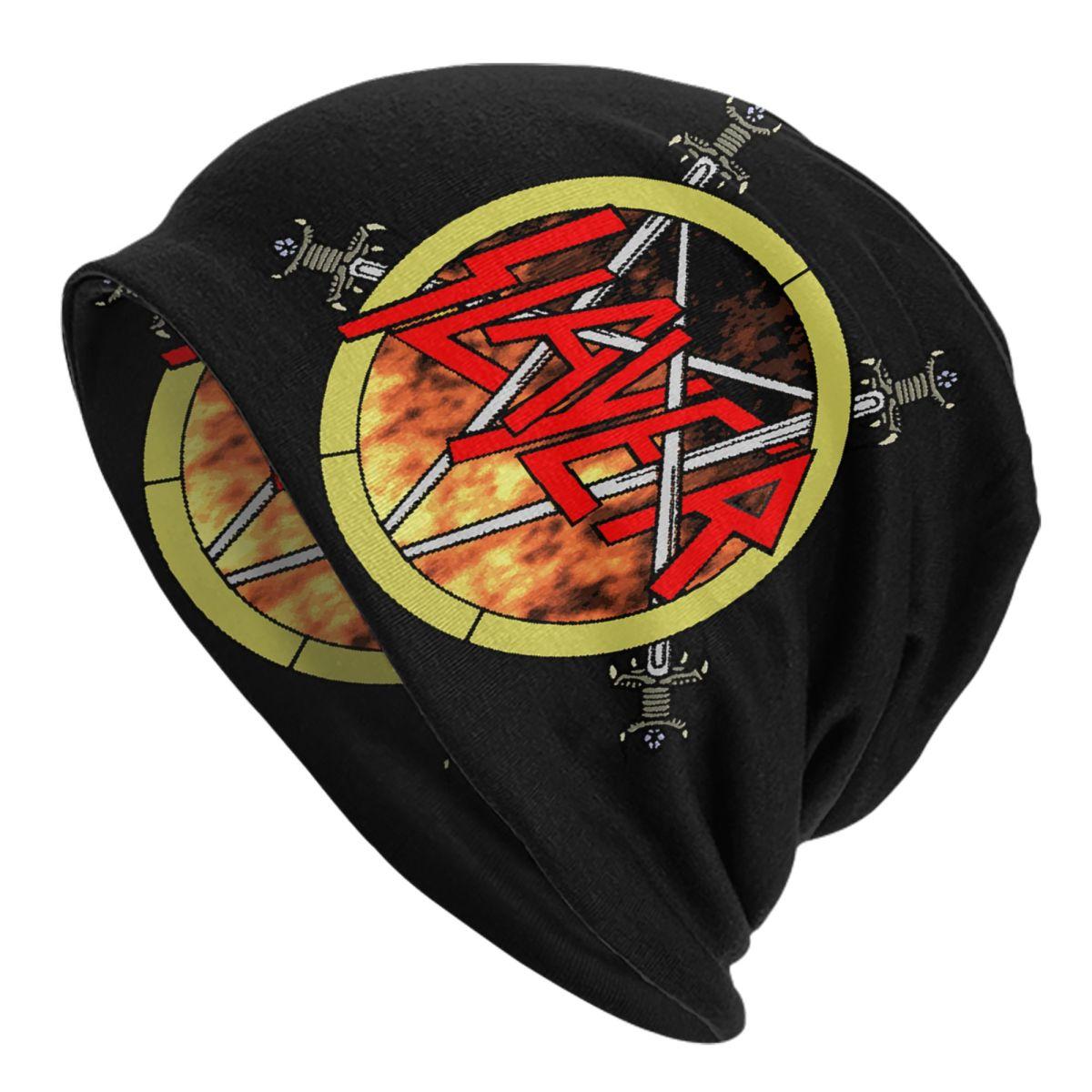 

Custom Heavy Metal Rock Slayers Logo Bonnet Hat Knit Hats Unisex Women Hip Hop Unisex Band Winter Warm Beanies Cap Beanies Hat