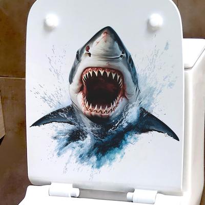 Creatieve Haai Toiletstickers, Grappige Decoratieve Stickers voor Badkamers en Toiletten